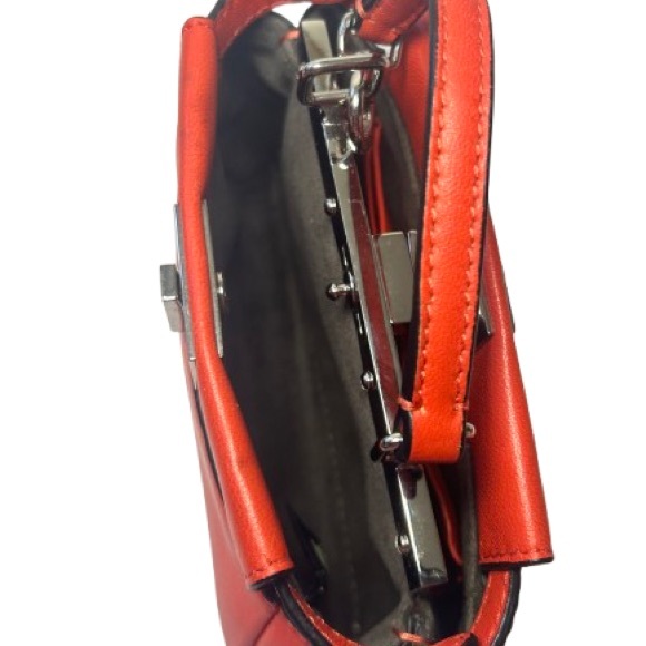 Fendi Leather Crossbody Peekaboo in Orange/Red Color with inclusions. - Picture 8 of 10